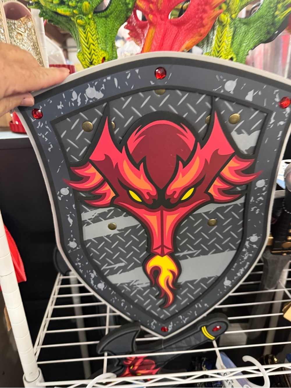 Fiery Red Dragon Shield Wall Art - Bold Home Accent